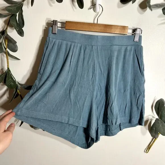 Sweet Romeo Blue Ribbed Short Set - Picture 4 of 9